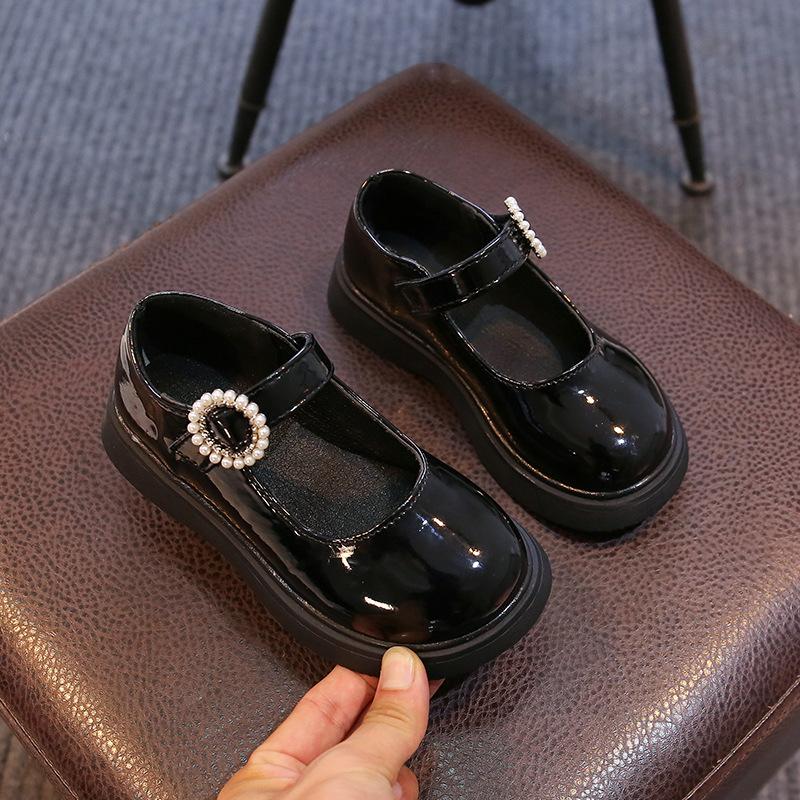 Girls Sweet Princess Shoes 2025 Spring and Autumn New Children's Foreign Fashion Small Leather Shoes British Style Retro Doudou Shoes