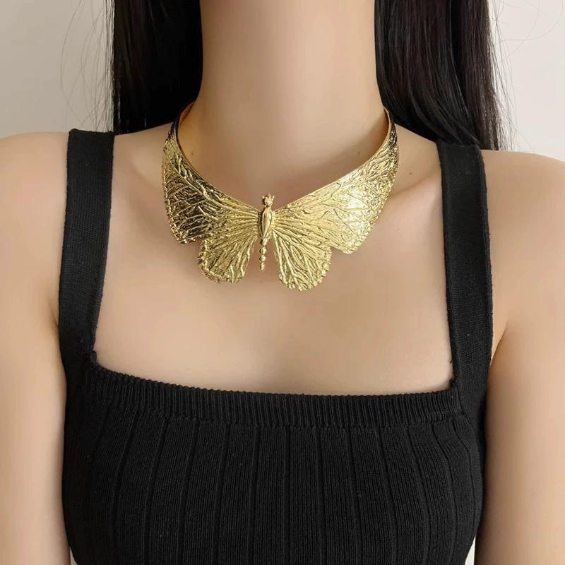 Exaggerated Metal Thick Chain Stitching Necklace Women's High Hip Hop Style Choker Fashion Trend Jewelry Accessories