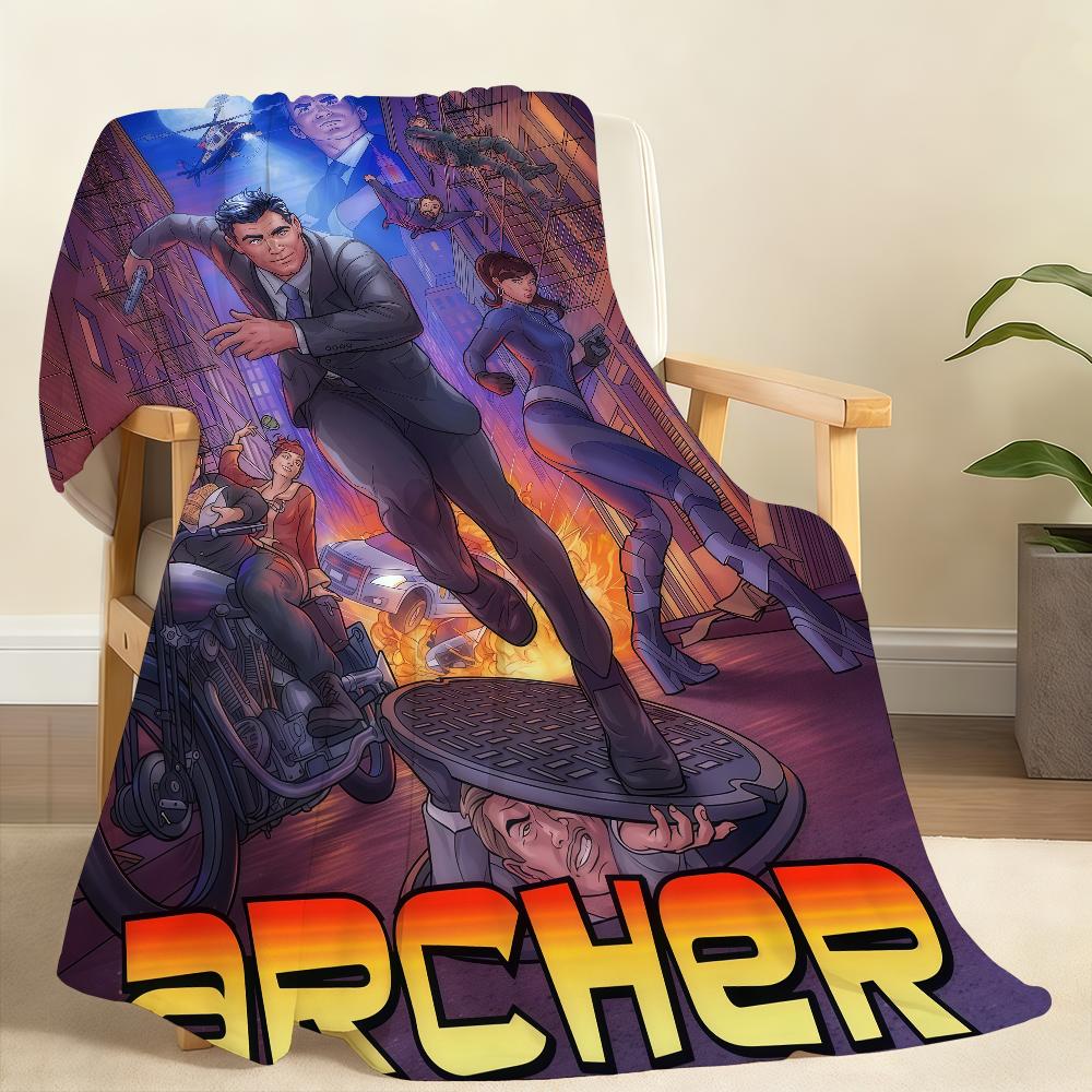 

Energetic Cartoon A Archer Blanket Soft Throw Blanket for Home Bedroom Bed Sofa Picnic Travel Office Rest Cover Blanket Gift 75x90cm