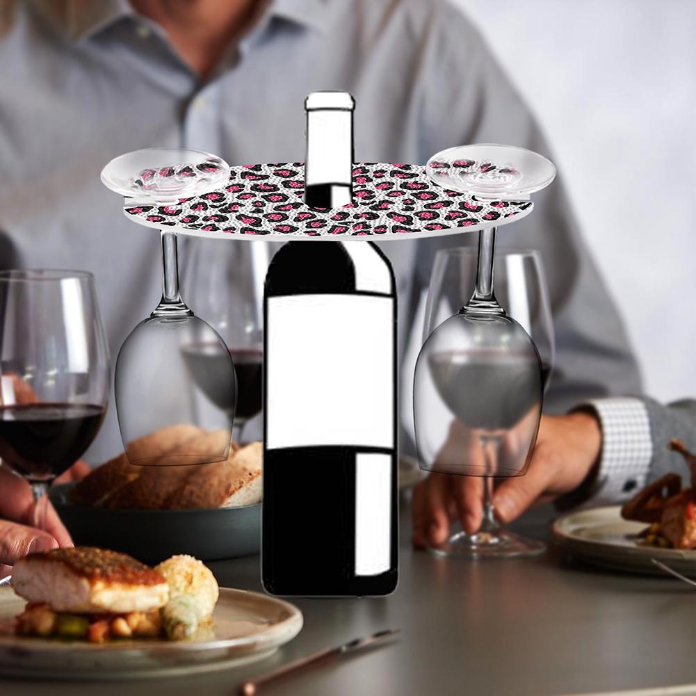 Wine Bottle Holder 5D DIY Diamond Art Wine Bottle Rack Acrylic Special Shaped Pattern Wine Glass Storage Holder for Table Decor