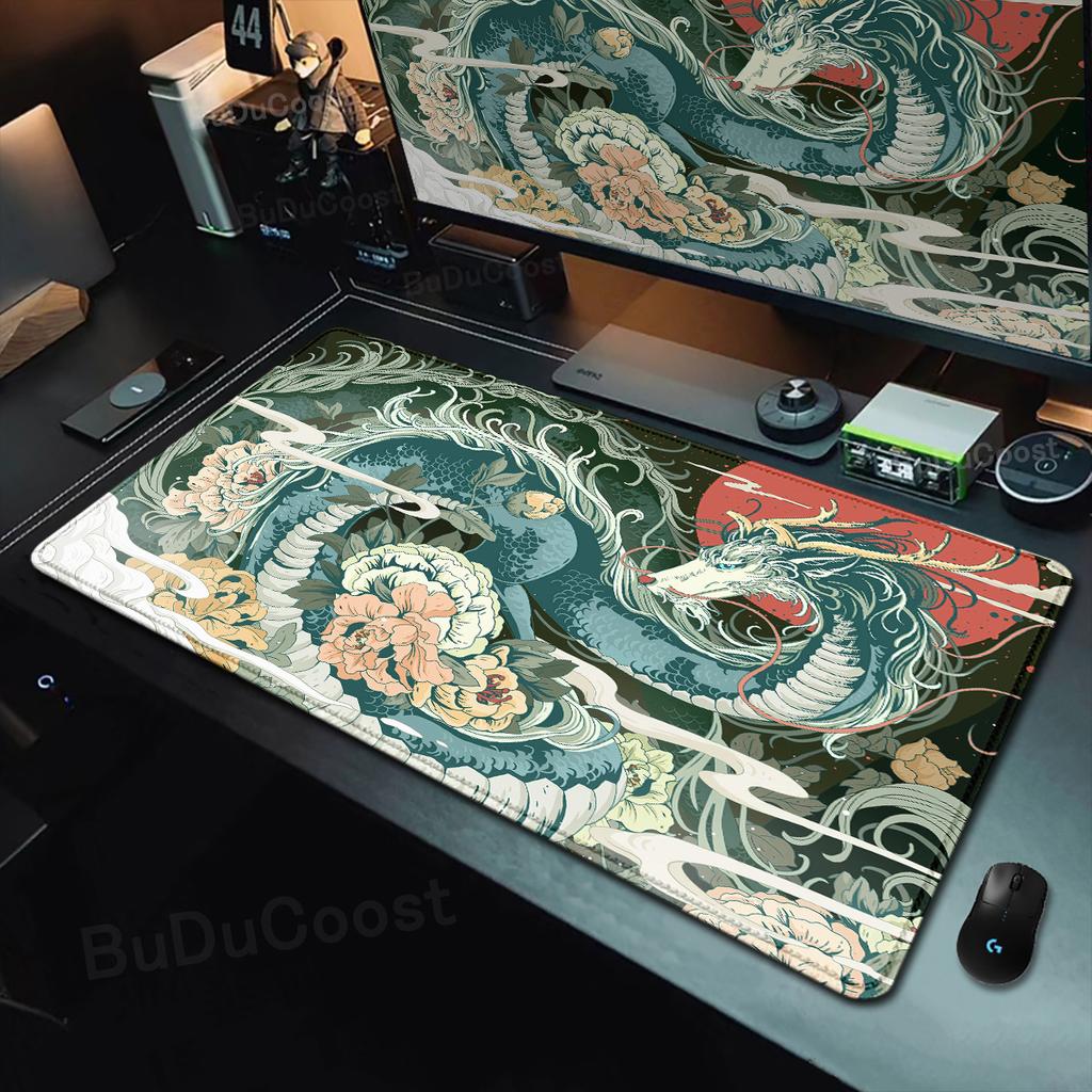 Xxl Gamer Laptop Desk Mat Large Mouse Pad Japanese Dragon Gaming Accessories HD Print Office Computer Antislip Keyboard Mousepad