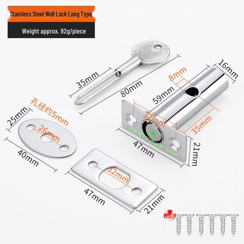 Aokewen Stainless Steel Concealed Long Lock