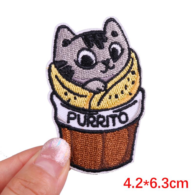 Animal Cat /Cup Patch Iron On Patches For Clothing Thermoadhesive Patches On Clothes Cartoon /Punk Patch Ironing /Sew Stickers Diy