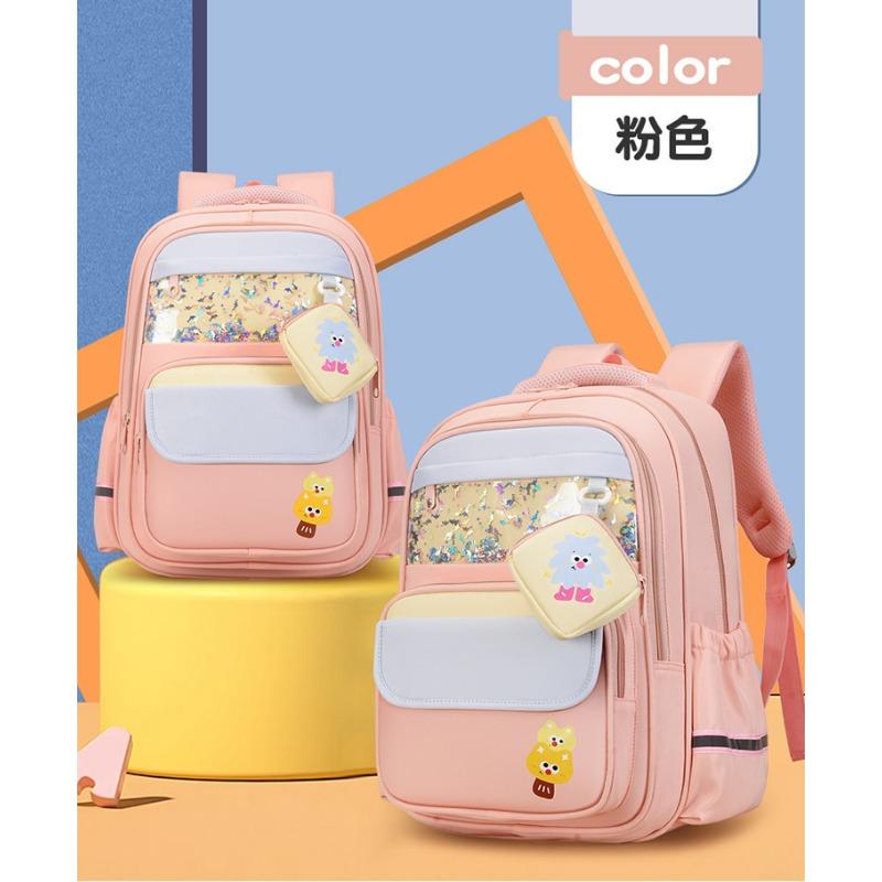 

The new schoolbag is high-value, fresh and sweet, contrasting color splicing backpack, large-capacity backpack for kindergarten grade 1-3 students