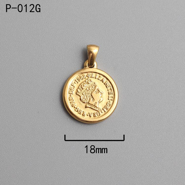 18K Gold-Plated Titanium Steel Ancient Roman Coin Pendant Necklace
