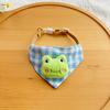 Dog Saliva Towel Collar Pet Triangle Towel Cat Cartoon Bib Circumference Collar Plaid Cute Dress Up