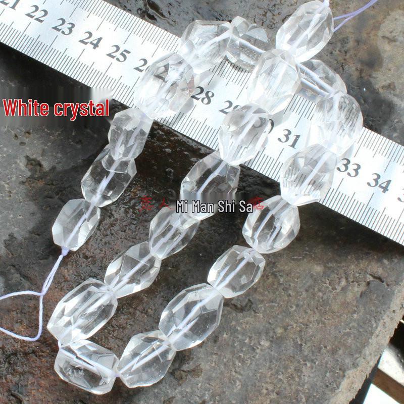 Imported Raw Tourmaline, Amethyst, and White Crystal Faceted Beads for DIY Bracelet Accessories
