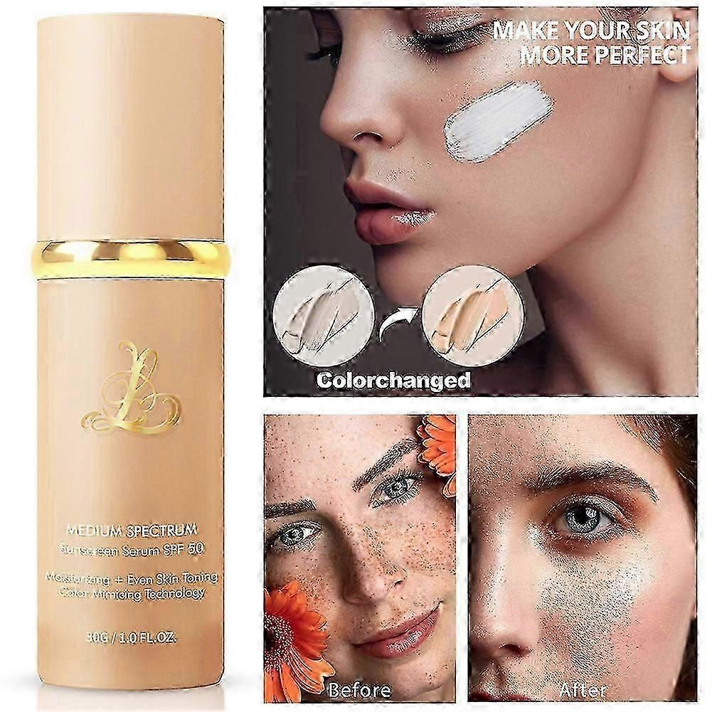 4 In 1 Color Changing Foundation Lightweight, Spf50, Anti-aging, Long-lasting, Hydrating, Flawless Coverage For All Skin Types 30g
