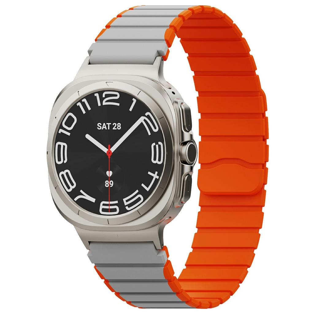 Watch Band for Samsung Galaxy Watch Ultra 47mm Magnetic Dual-Color Silicone Strap