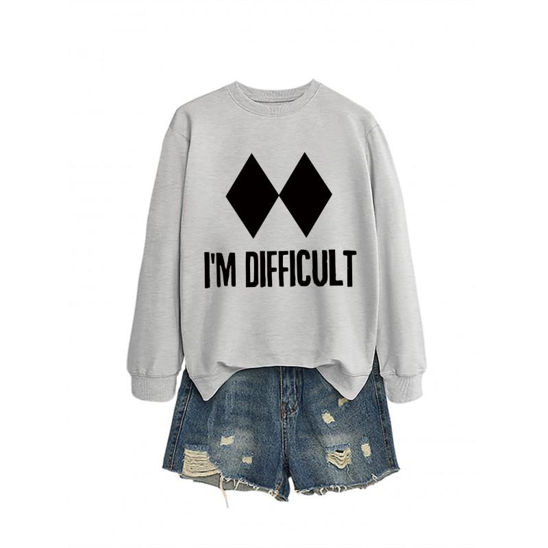 Womens Oversized Loose Fit Hoodie Sweatshirt With Print Design Comfortable Casual Top