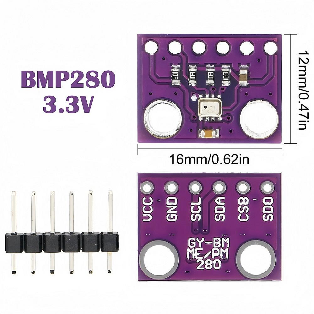 

GY-BME280 3.3V 5V BMP280 Digital Sensor Temperature Barometric Air High Precision Atmospheric Pressure Module I2C SPI For Arduin