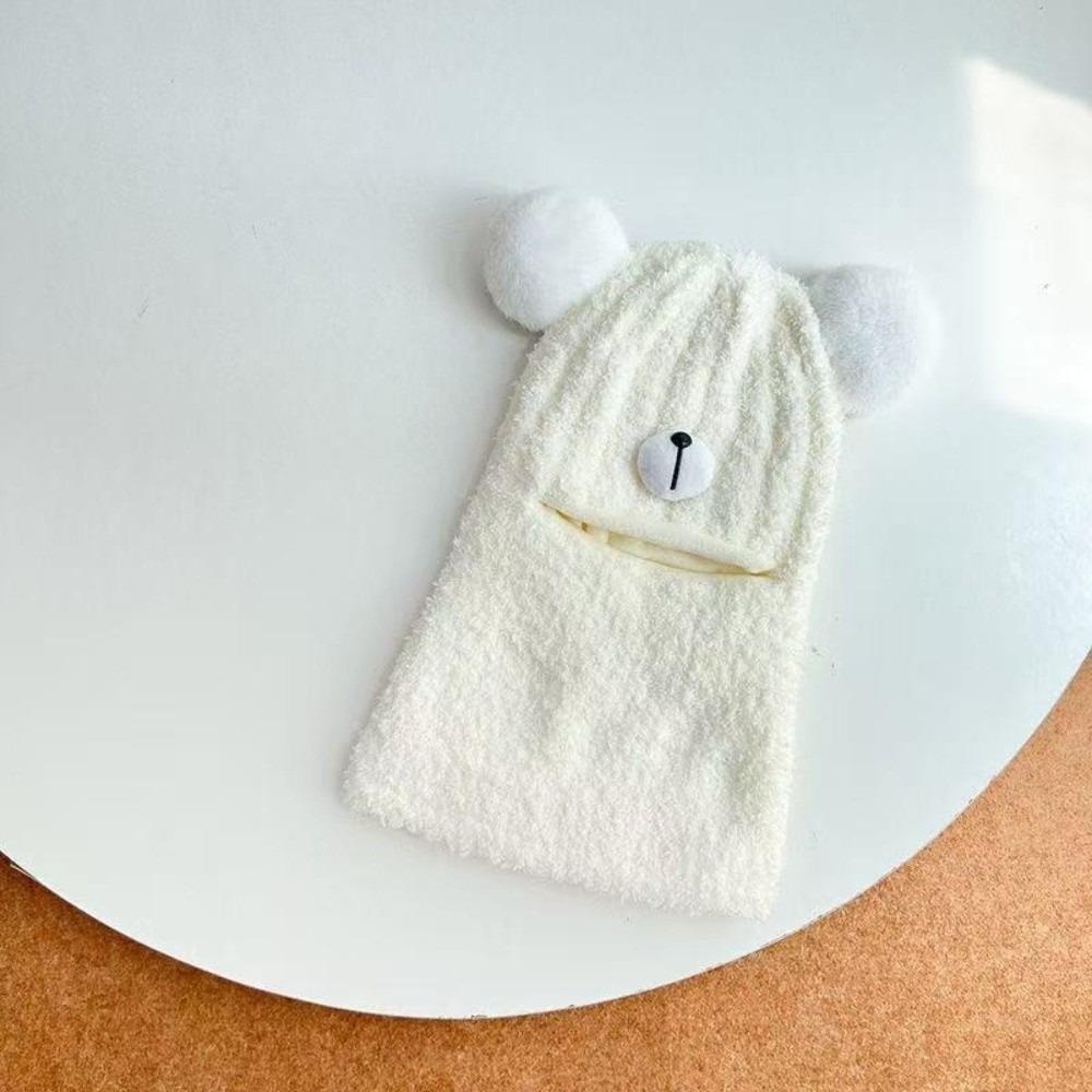 

Ветрозащитная манишка плюшевая теплая шапка-пуловер новая шапка-бини для занятий спортом на открытом воздухе белый