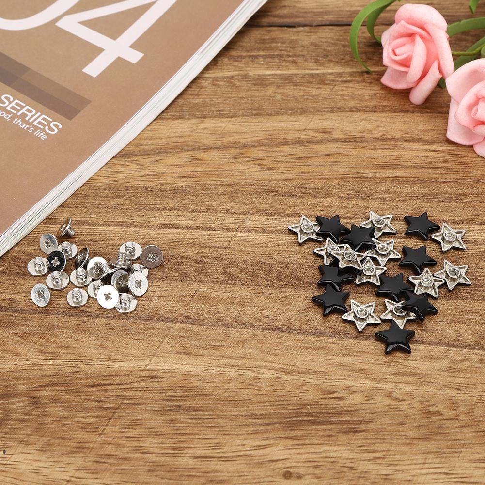 20 ks Nýtů knoflíků ve tvaru hvězdy DIY Oblečení Boty Dekorační doplňky se šrouby Lesklé