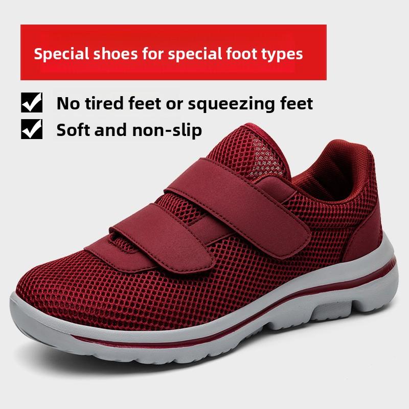 Widened Old Human Shoes Woman Diabetic Foot Swollen Shoe Breathable Mesh Thumb Valgus Puffy Fat Feet Mom Shoes