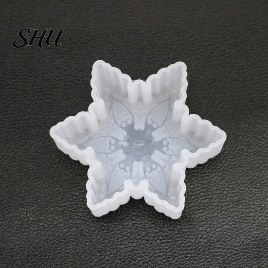 Epoxy Mold Soap Easy Demoulding Heat-Resistant Non-stick Mirrored DIY Silicone Christmas Snowflake Candle for Home Drip
