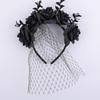 with Veil Halloween Rose Flower Headband Festiva Party Day of The Dead Headpiece  for Women
