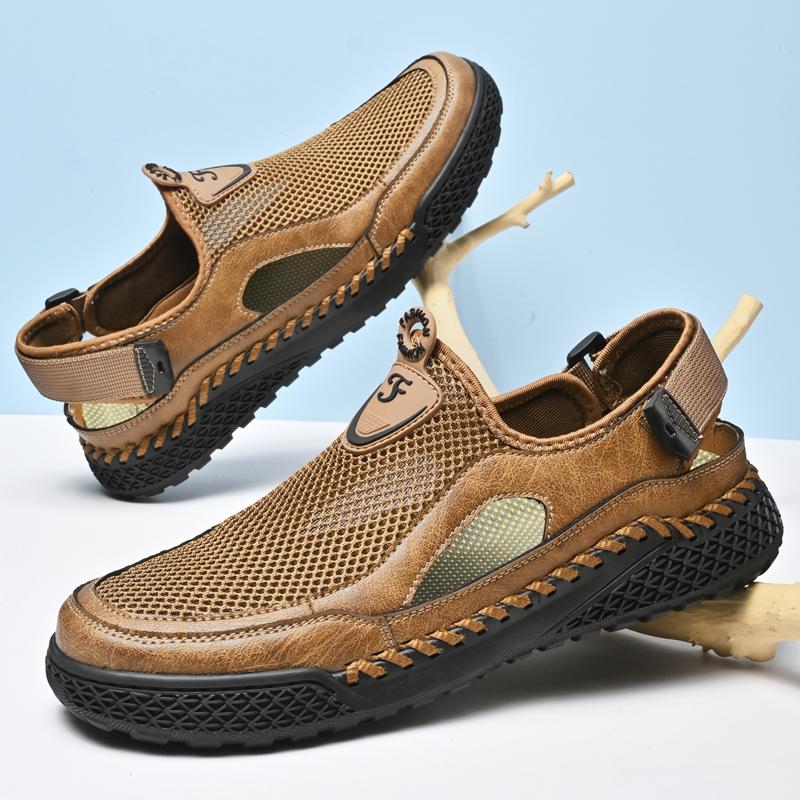 Summer Men's Sandals Outdoor Mesh Sandals Men Sandals Slides Handmade Sandals Roman Outdoor Sneakers