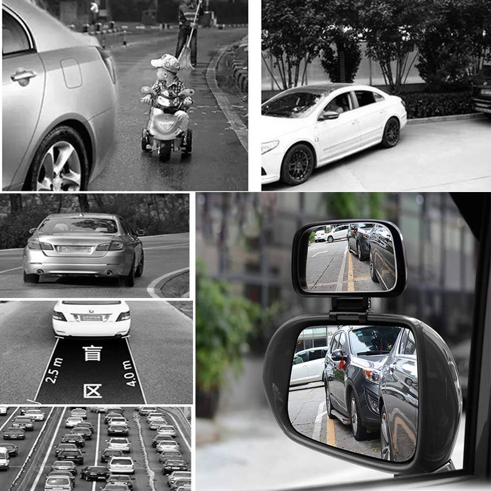 KEWAYO Auxiliary Mirror for Cars, Auxiliary Mirror, Auxiliary Side Mirror, Spot Mirror, Adjustable Angle,