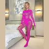 Women's Long Sleeve Moon Fishnet Bodysuits Jumpsuit See Through Mesh Bodystocking Lingerie Underwear Erotic Nightwear