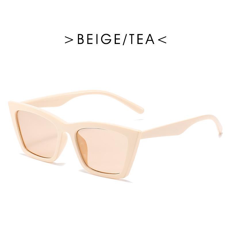 Glossy Black Minimalist Square Sunglasses - No Makeup Look for Women, Trendy Ins Style