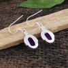 Oval Amethyst Earring-Handmade Earring- 925 Sterling Solid Silver Earring