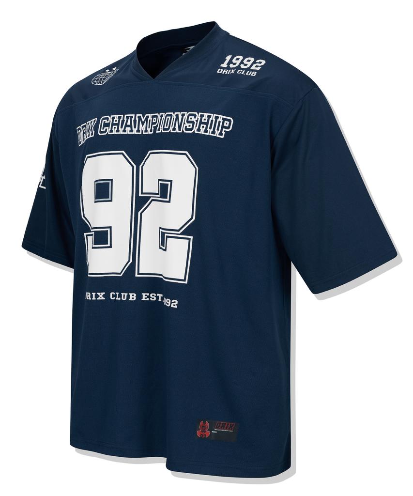 DRIX Rugby Oversized Mesh Jersey Half Sleeve_Navy