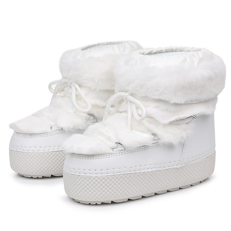 Snow Boots Women'S Thick-Soled Short Boots Imitation Rabbit Fur Short Boots Warm Winter New Waterproof Boots