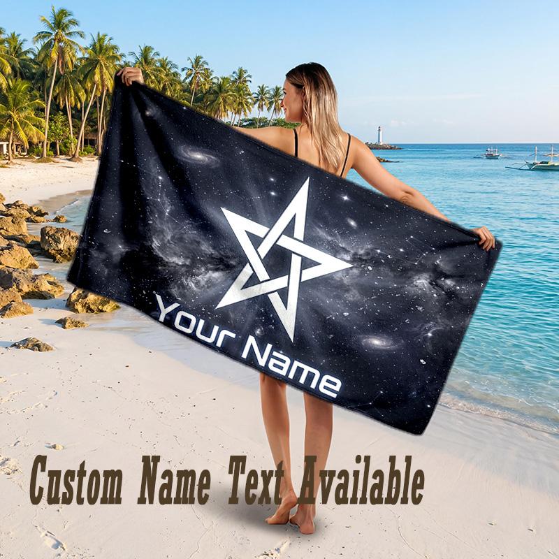 Morocco Football Design Beach Towel Custom Text Large Towel for Beach Vacation