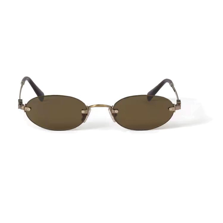 

Miu Miu Solid Lens Oval Sunglasses Unisex sunglasses Gold SMUA54_E26C_FE09Z_C_051 Eyeglass Case/Pouch+Box