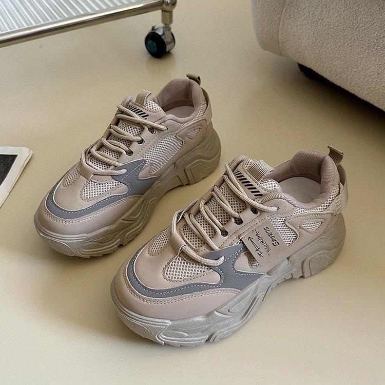 Magic Daddy Shoes Women's Autumn and Winter New College Style Platform Sneakers Mesh Versatile Casual Shoes