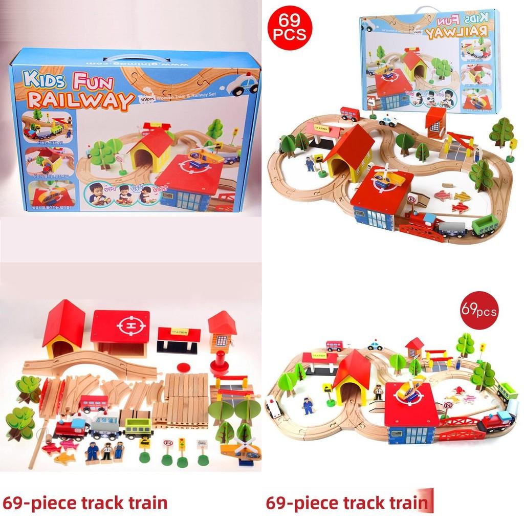 Assemble Track Wooden Building Blocks Toy For Kids With Imaginative Play