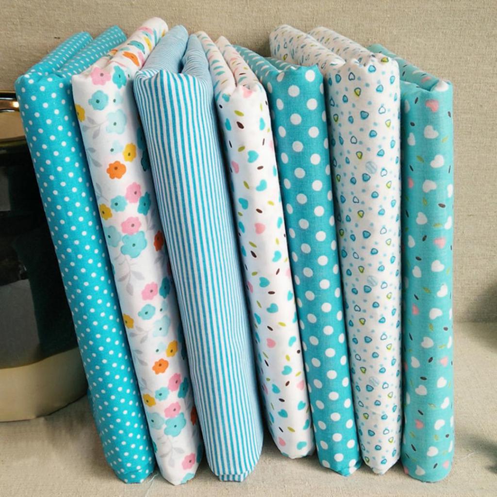 7Pcs/Set Fabric Floral Plaid Cotton Cloth DIY Craft Sewing Handmade Accessories