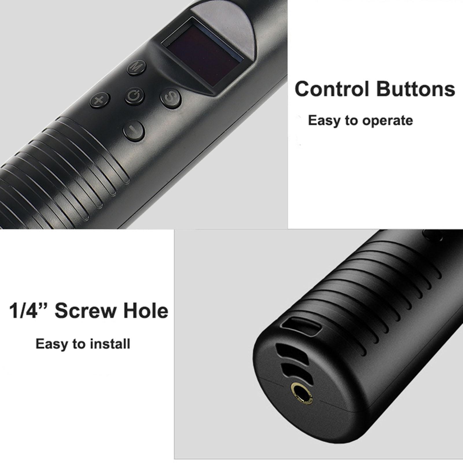 

RGB Handheld LED Video Light Tube Photography Light Wand 3000K 6000K Dimmable 10 Lighting Effect with Remote Control чёрный