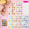 120Pcs Children's Press on Nails Kids Cartoon Acrylic Fake Nails Tips Kawaii Girl Full Cover Short False Nails With Jelly Glue#@