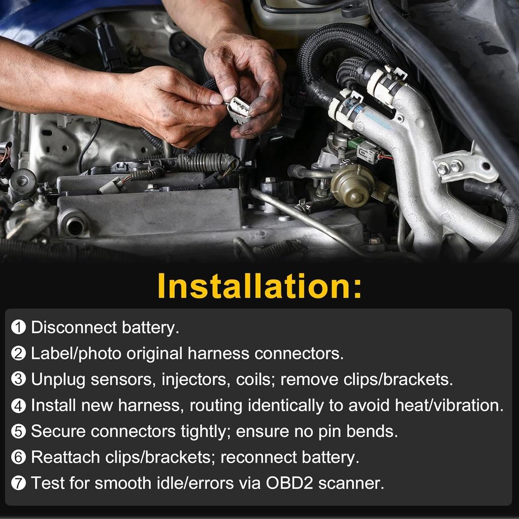 No.28329581 Fuel Injection Ignition Harness for Chevrolet Silverado 1500 2014-2019 for Left Hand Fuel Rail 5.3L 6.2L V8 Wiring Harness Plug