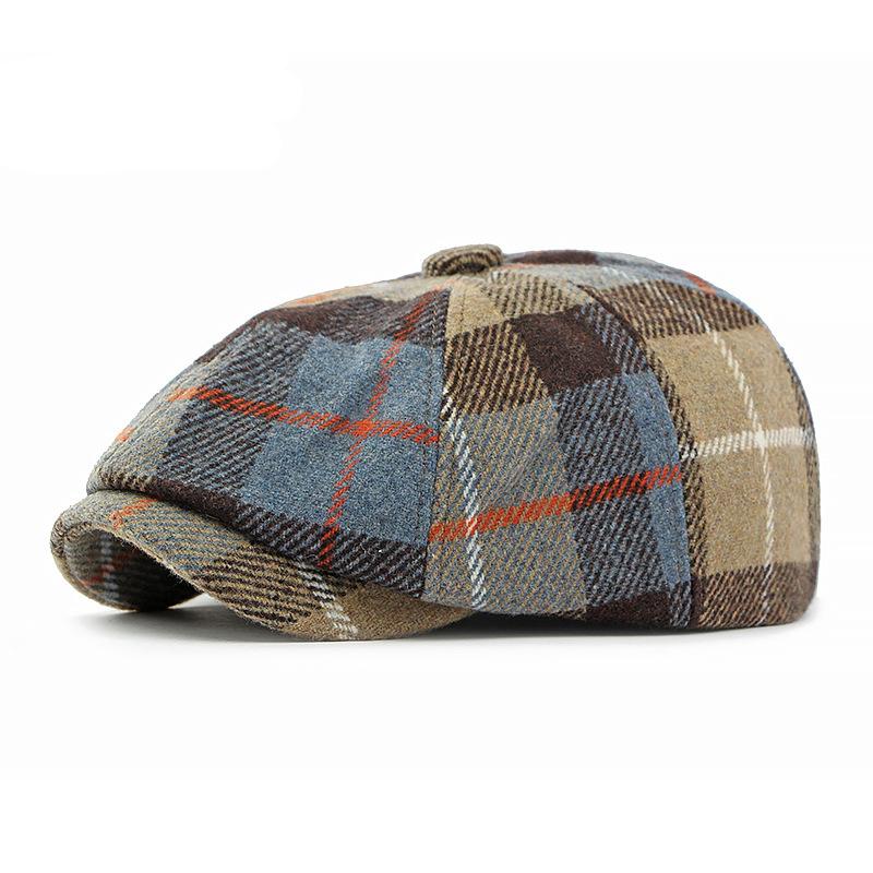 Autumn Newsboy Caps for Men Women Checkered Octagonal Hat Detective Artist Painter Cabbie Beret Hat British Driver Flat Cap