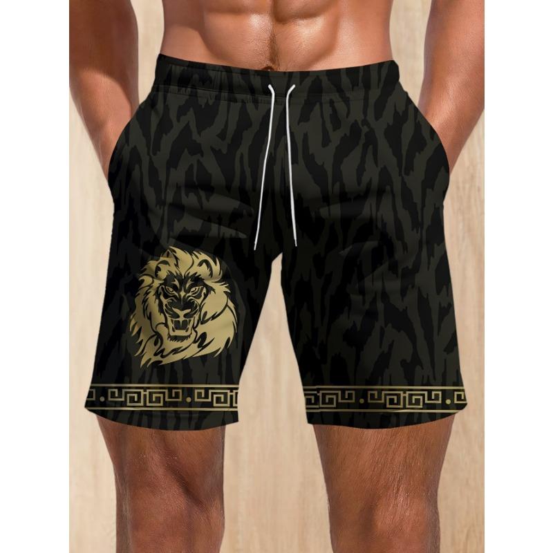 Summer Men's Lightweight Breathable 3D Printed Beach Shorts Summer Casual Swimwear for Outdoor Activities