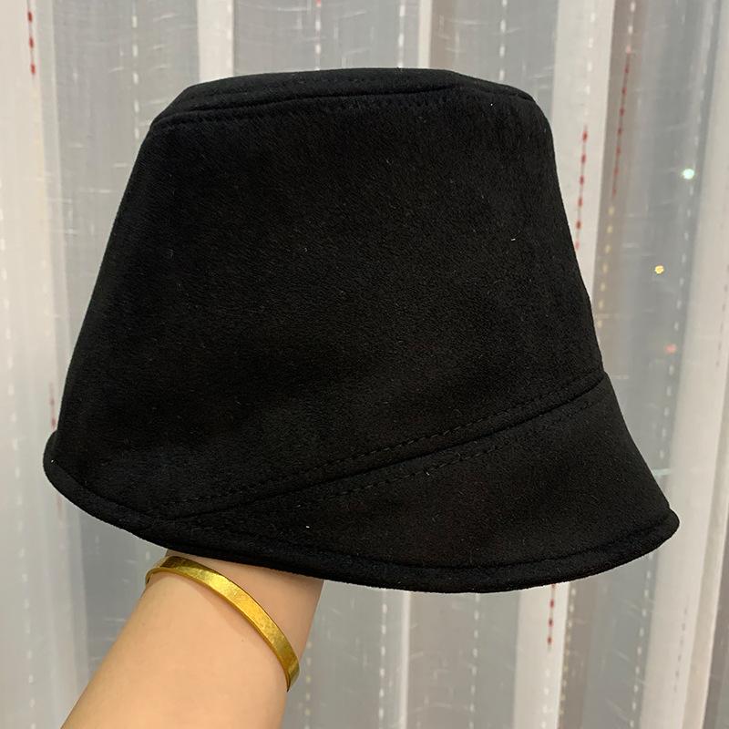 New Suede Bucket Hat Women's Trend Versatile Autumn and Winter Bucket Basin Hat