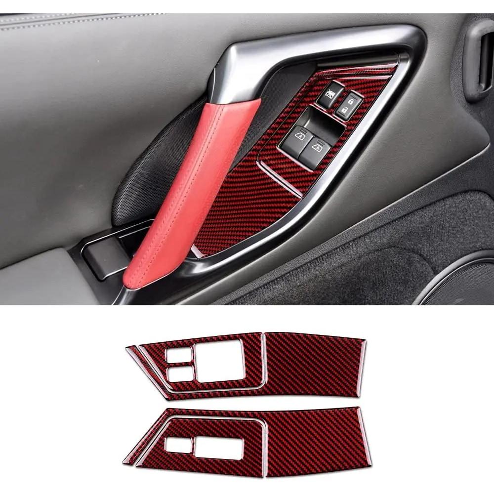 Carbon Fiber Trim For Nissan GTR R35 2008-2016 Door Window Lifter Button Switch Control Panel Cover StickerCar Interior Styling