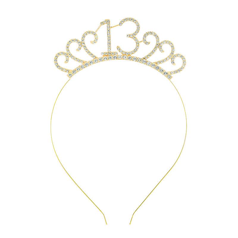 Cross-Border Digital Birthday Crown Set: Headdress, Party Shoulder Strap & Etiquette Belt Photo Prop for Girls