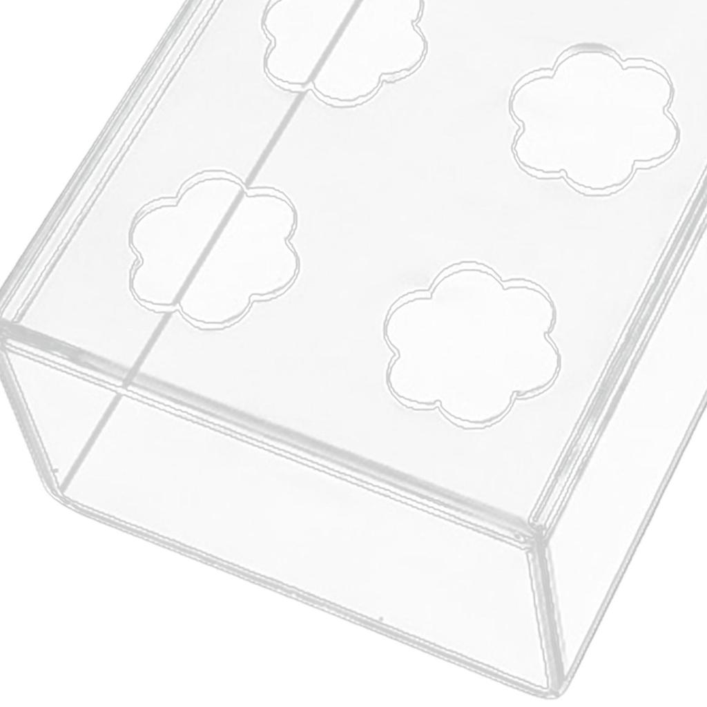 Rectangle Flower Vase Clear Acrylic Long Modern for Living Room Desktop