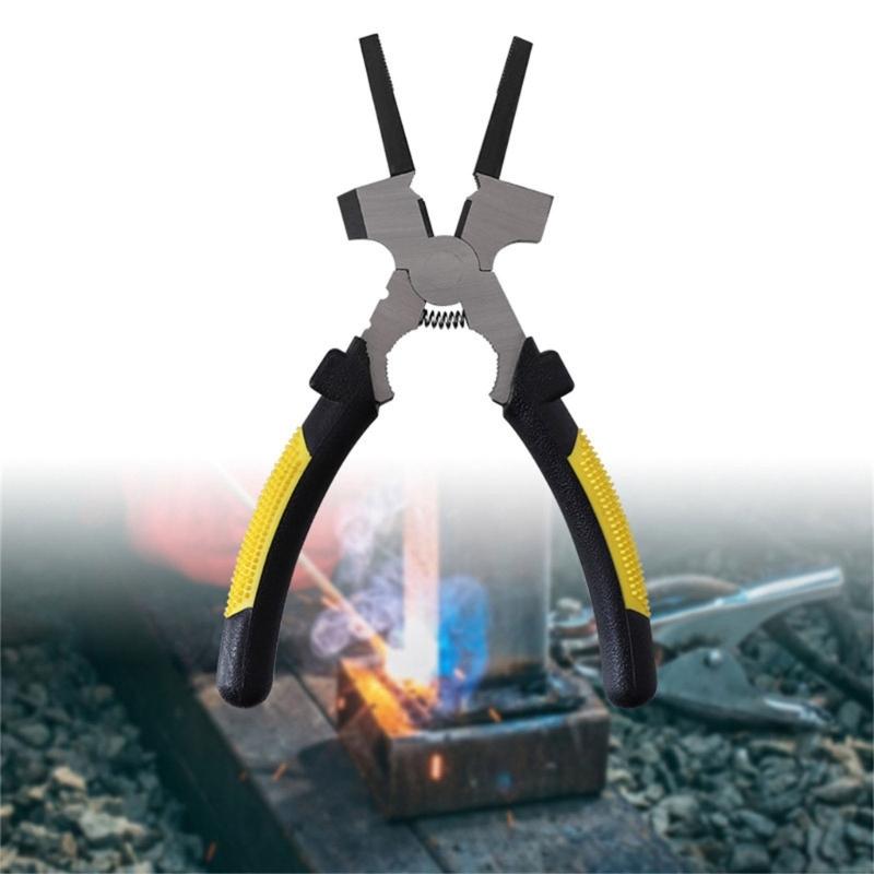 Professional MIG Welding Pliers 7'' Mulitfunctional Tool Steel for Scraping Spatter Gripping Drawing Wire Comfort Handle
