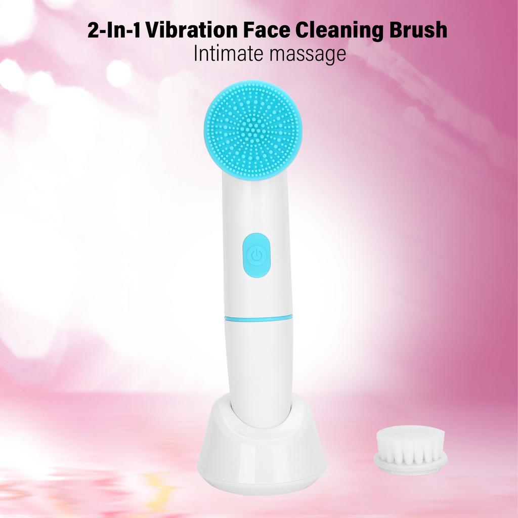 2‑In‑1 Electric Ultrasonic Silicone Face Cleansing Brush Pore Cleaner Face Cleansing Brush