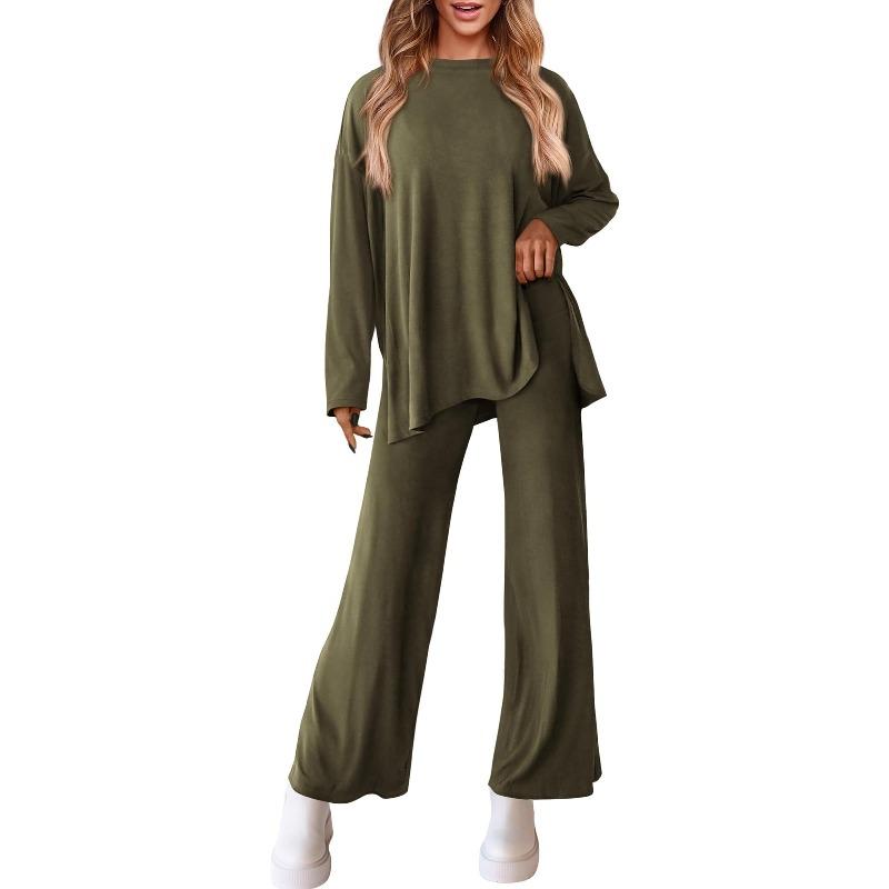 BITCED Women's Fashion Casual Long Sleeve O-Neck Pants Suits