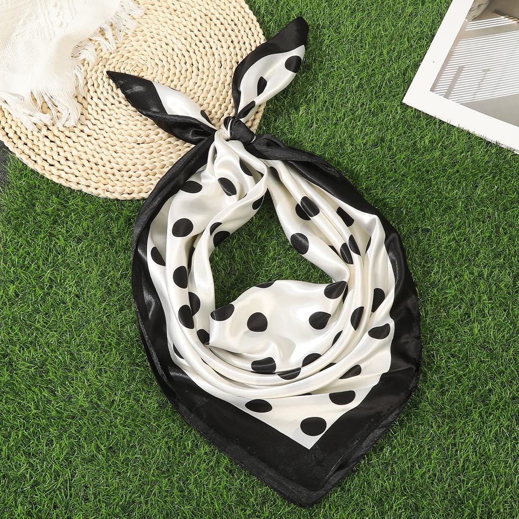 Floral Print Square Hair Scarf Headband for Women Hijab Hair Bands 90cm Female Satin Shawl Ribbon Foulard Neckerchief Headband