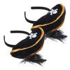 2 Pcs Pirate Captain Skull Hair Hoop Halloween Headdress Party Supplies Role Playing Cosplay Accessories Lightweight Reusable