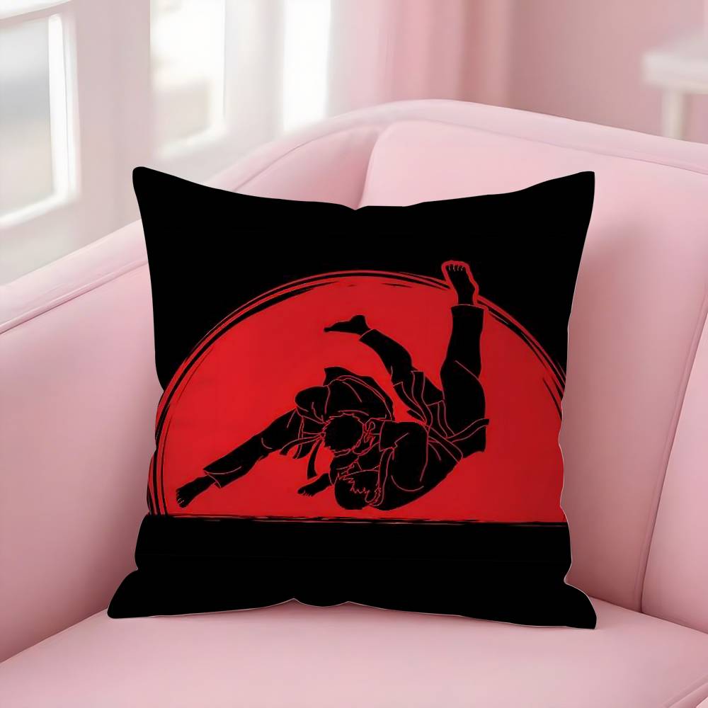 Sports Judo Martial Arts Pillow Case Sofa Short Plush Double-Sided Hd Printing Room Home Office Gift Cushion Cover
