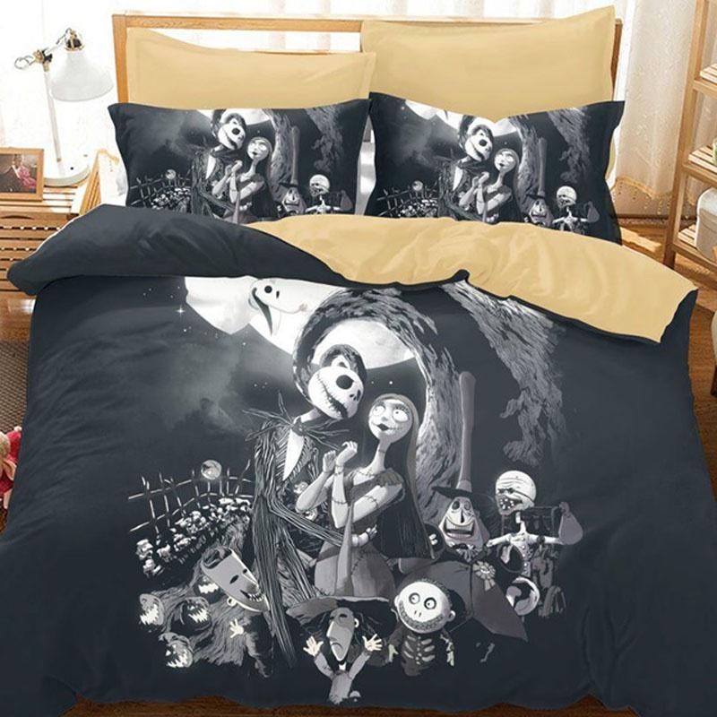 Luxurious 3d The Nightmare Before Christmas Jack Comforter Duvet Cover Bedding Set