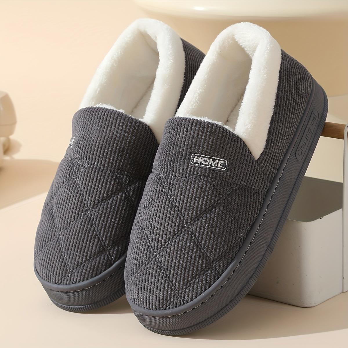 

Простые однотонные тапочки, повседневная и удобная обувь с плюшевой подкладкой, удобные домашние тапочки 42-43 серый