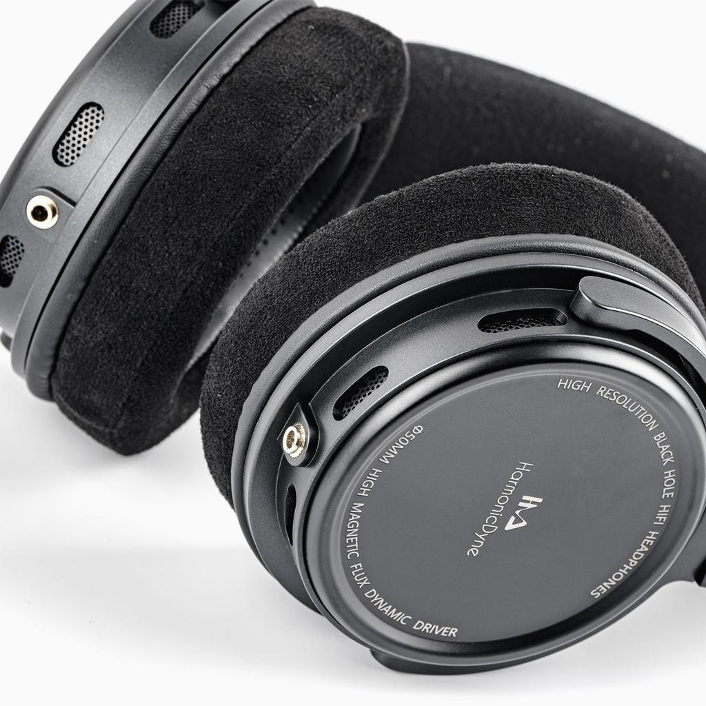 LINSOUL HarmonicDyne Black Hole Fones de Ouvido Dinâmicos de Estúdio de 50mm de Metal-Cerâmica Composto com um Design Leve, Design Ergonômico, Balanceado